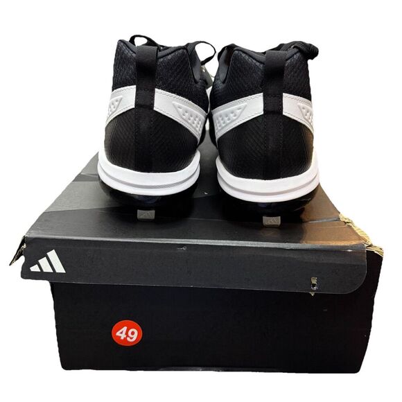 Adidas Mens Icon 8 Baseball Cleats Black White Metal Molded Cleats Size 17 NWT - Picture 6 of 8